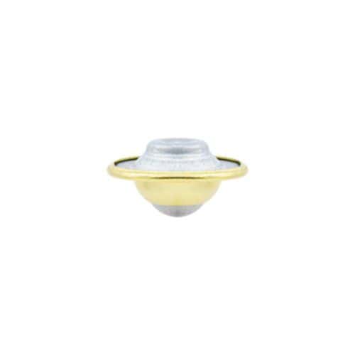 Roulette fonctionelle fixe bille en applique acier laitonné Ø14mm charge 10kg - CIME