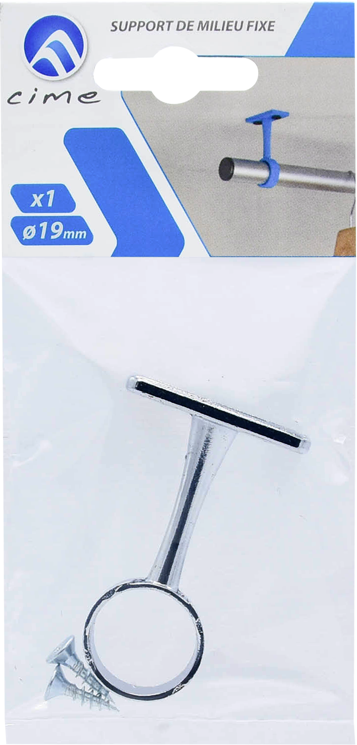 Support de milieu fixe Ø19 mm zamak chrome - CIME 
