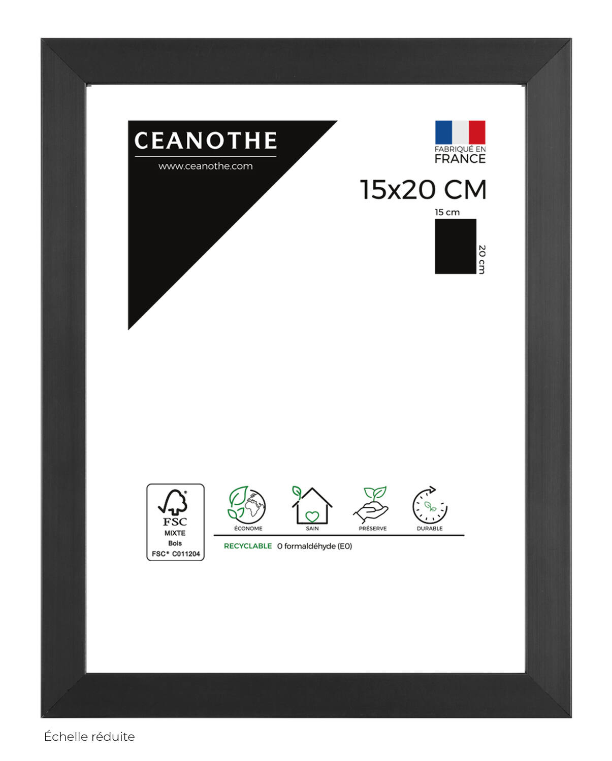 Cadre photo Precious carbone 15x20cm - CEANOTHE