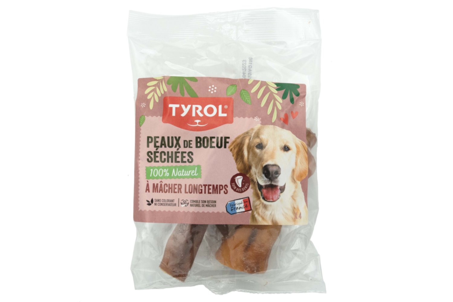 Tyrol peaux de boeuf sechees x4 chien