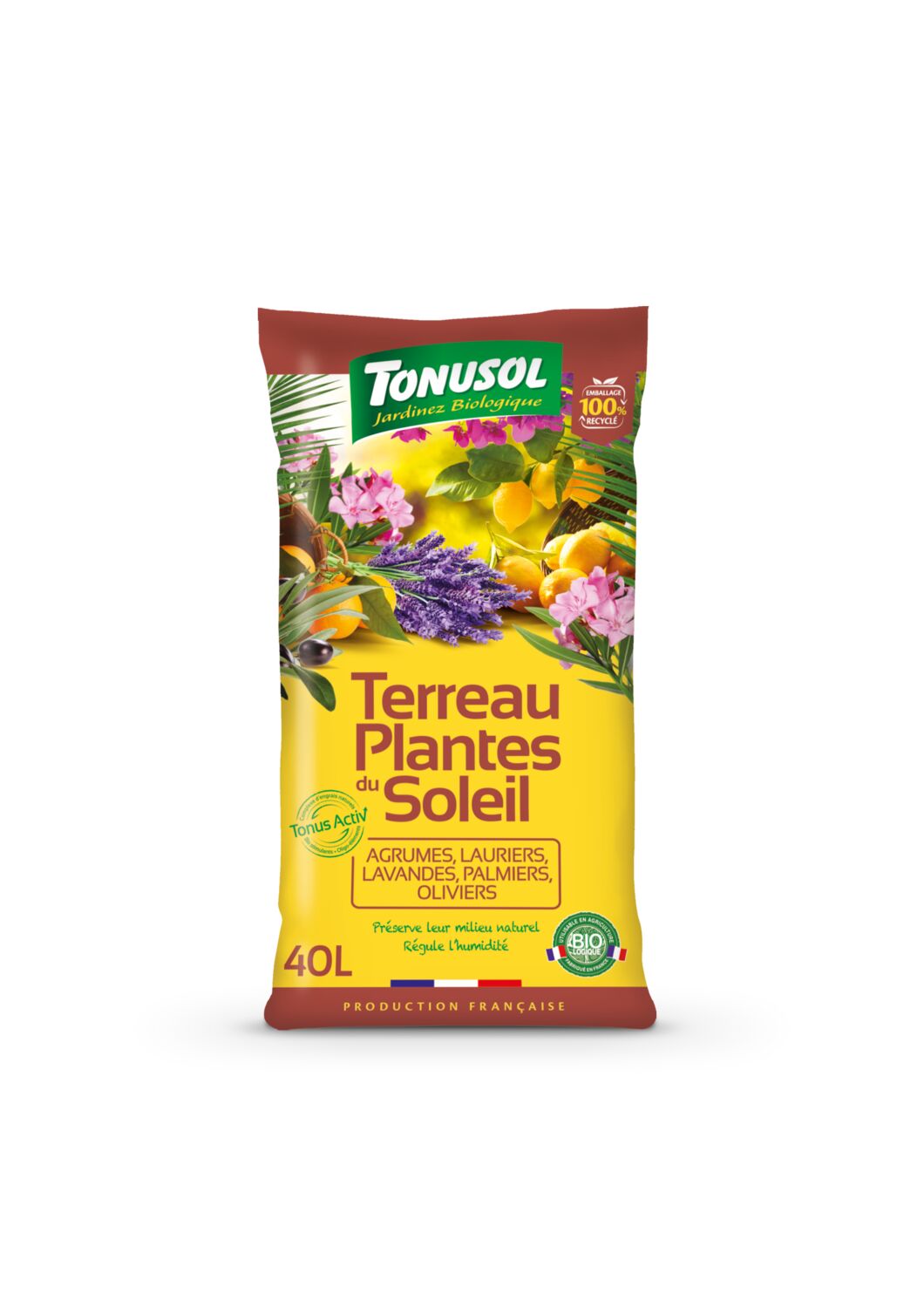 TERREAU BIO TONUSOL AGRUMES ET PLANTES DU SOLEIL 40 L.