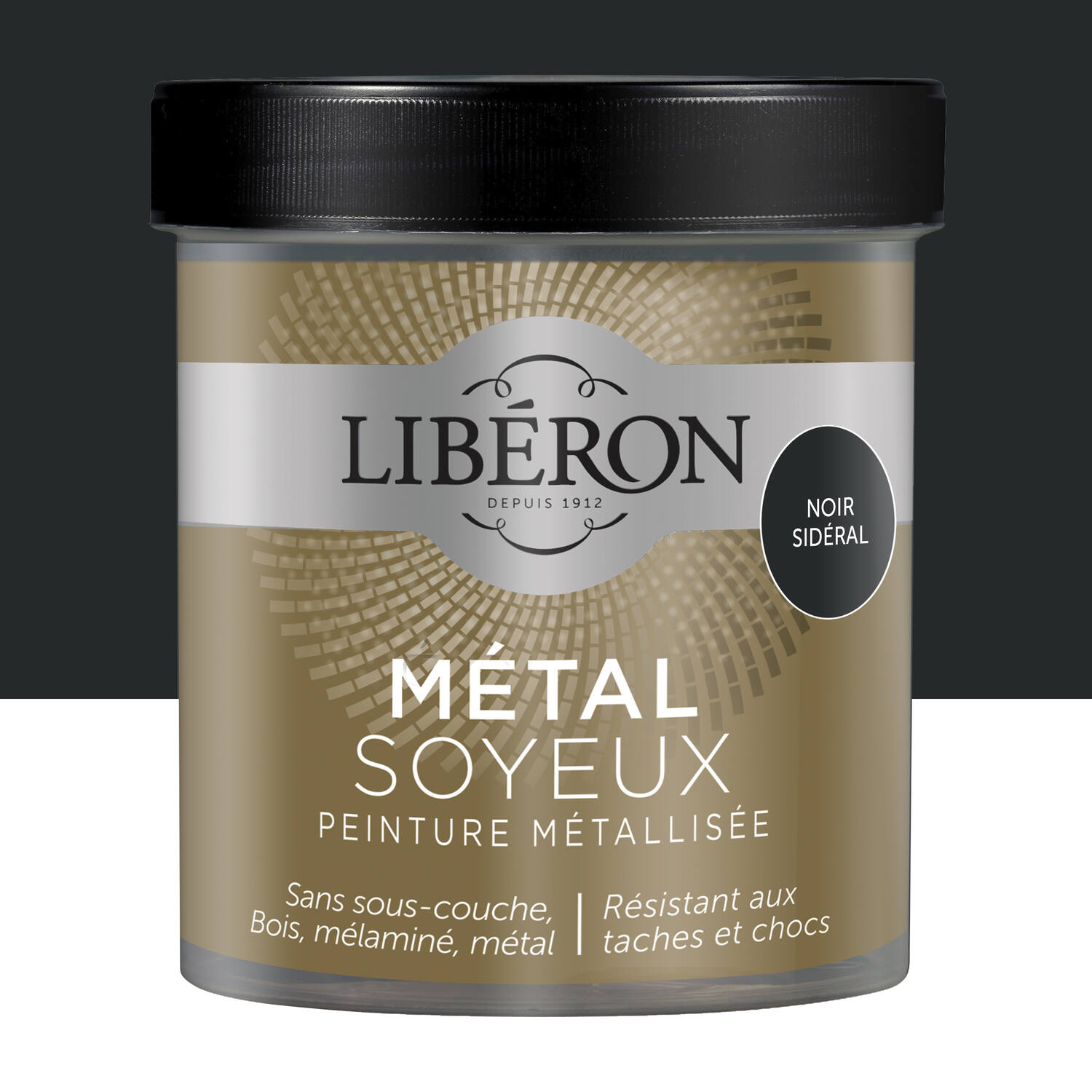 Peinture métal soyeux noir Sidéral 0,5L - LIBERON