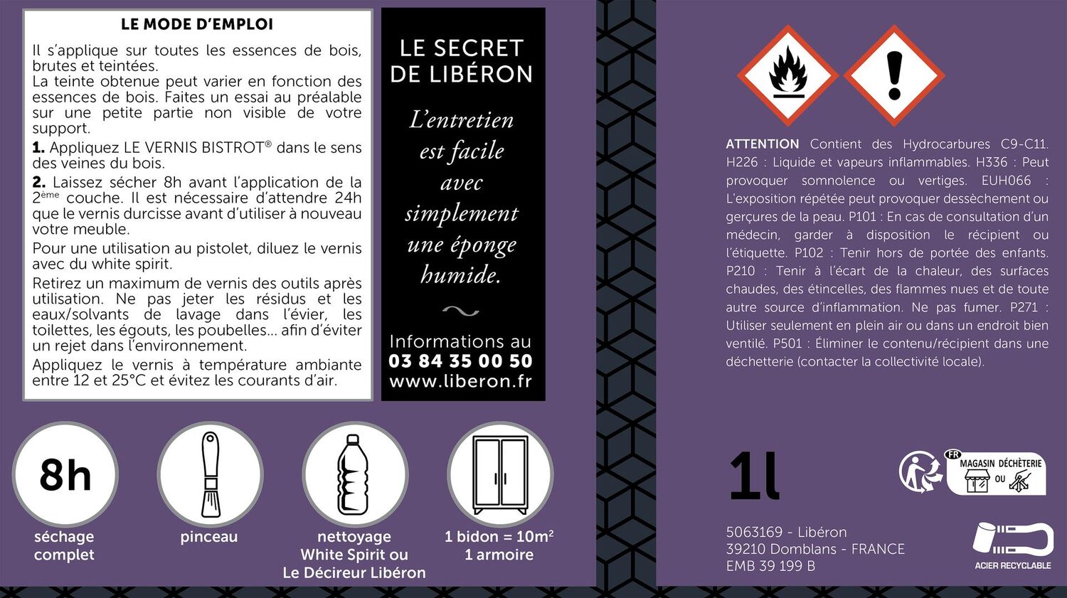 Vernis Bistrot brillant incolore 0,5 L - LIBERON