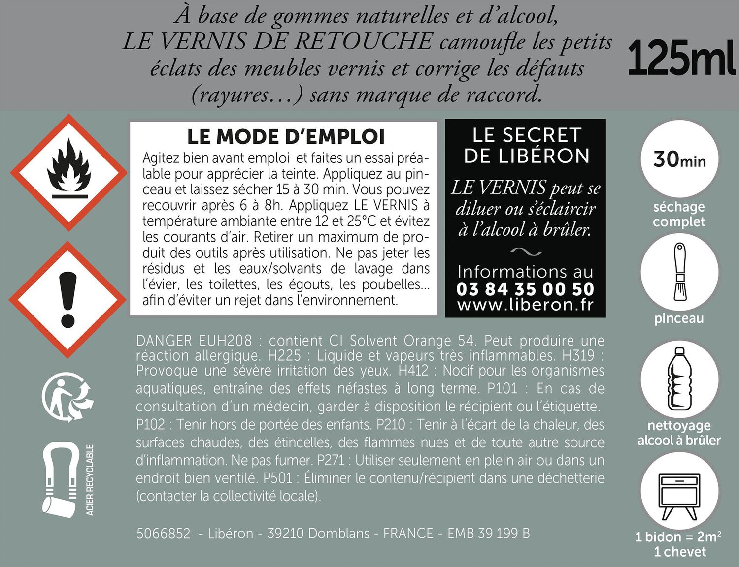 Vernis de retouche acajou 125 mL - LIBERON