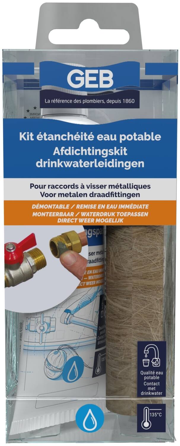 Kit étancheité pâte à joint eau potable + bobine de filasse - GEB