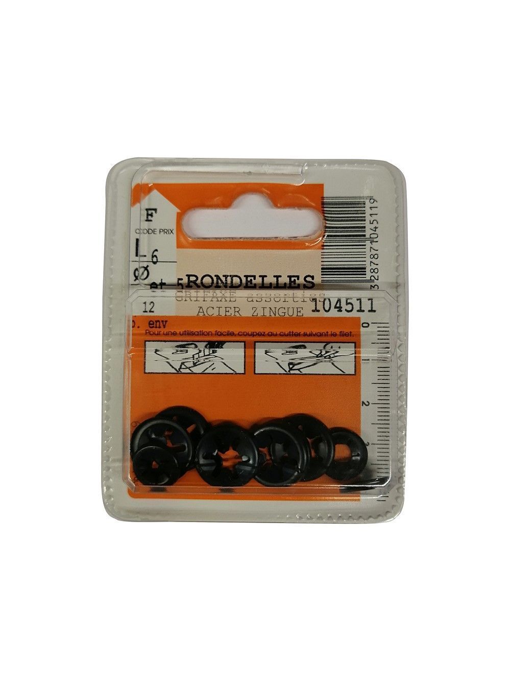 Rondelles Grifaxe assorties acier zingué L.6 et 12mm - Les 12 pièces