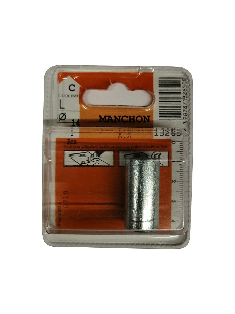 Manchon tige filetée acier zingué ø14mm - La pièce