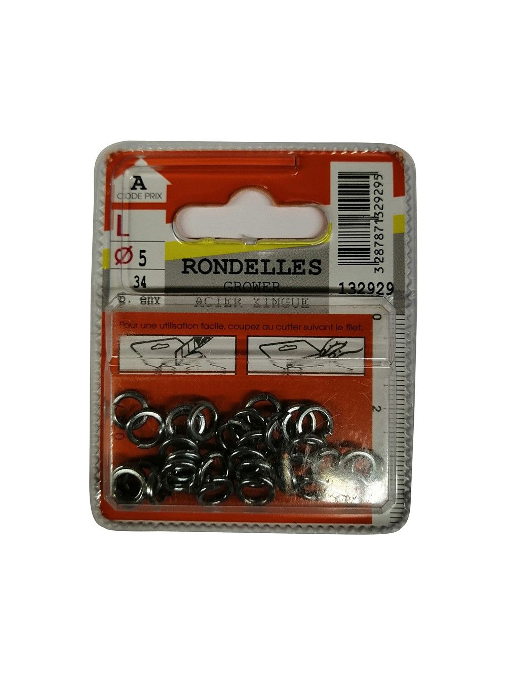 Rondelles Grower acier zingué ø5mm - Les 34 pièces