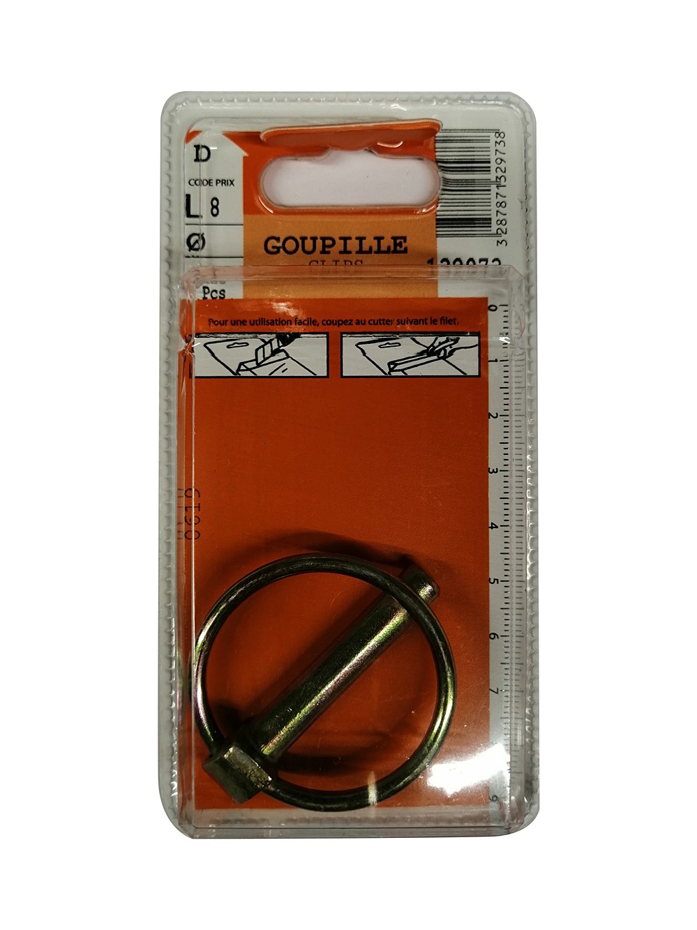 Goupille clips L.8mm - La pièce