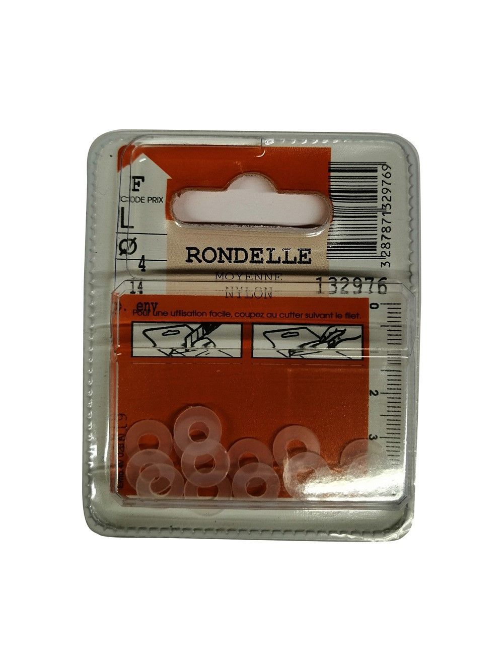 Rondelles moyennes nylon ø4mm - Les 17 pièces