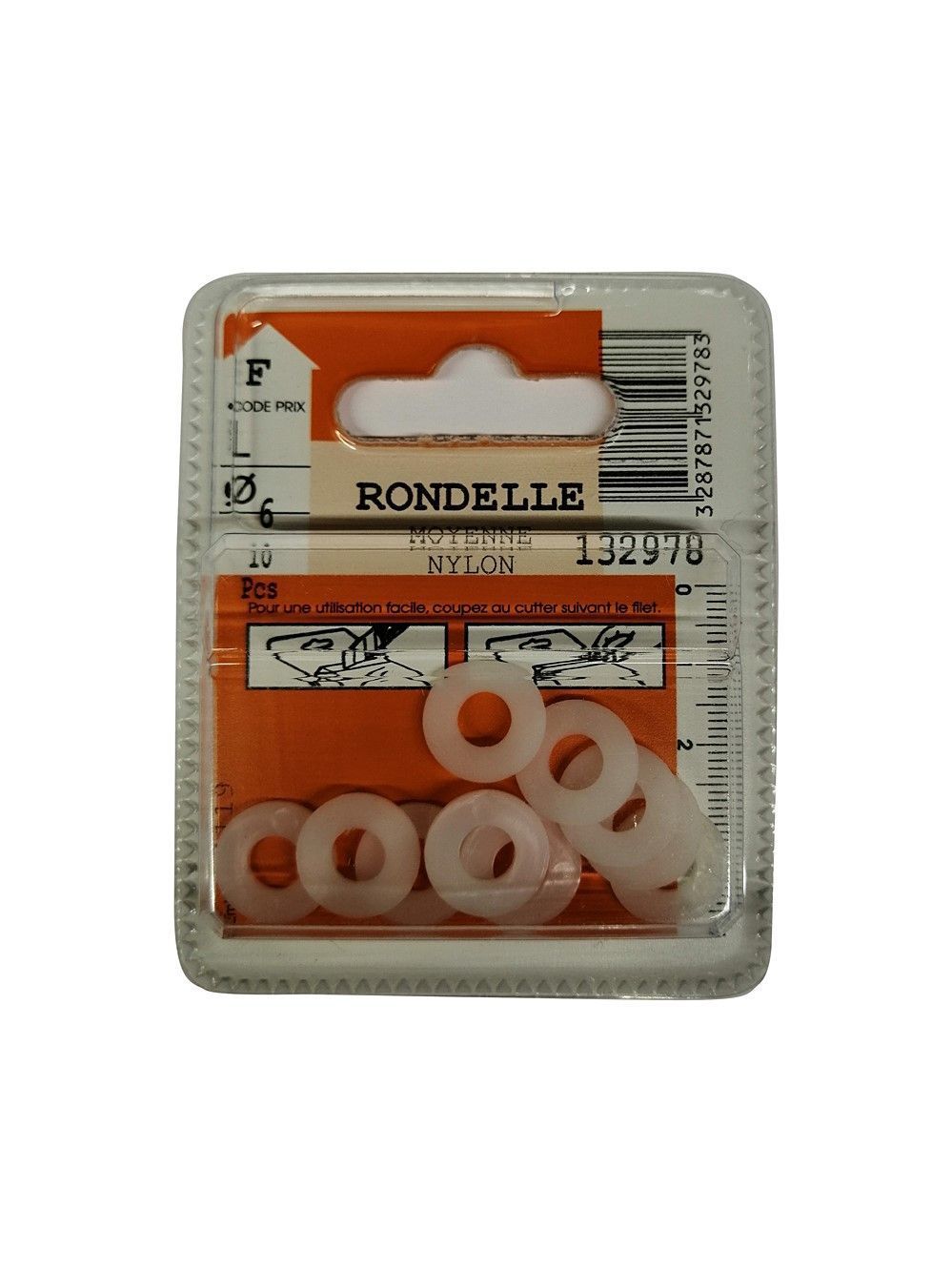 Rondelles moyennes nylon ø6mm - Les 110 pièces