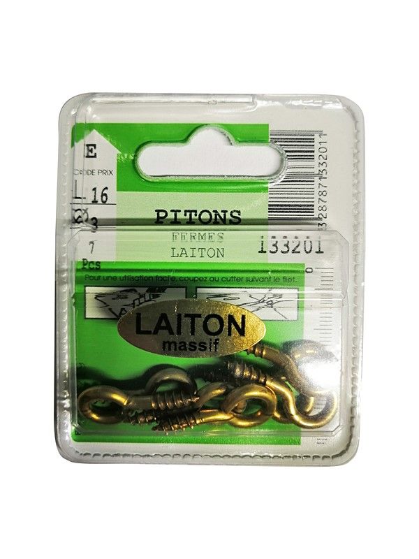 Pitons fermés laiton L.16 ø3mm - Les 7 pièces
