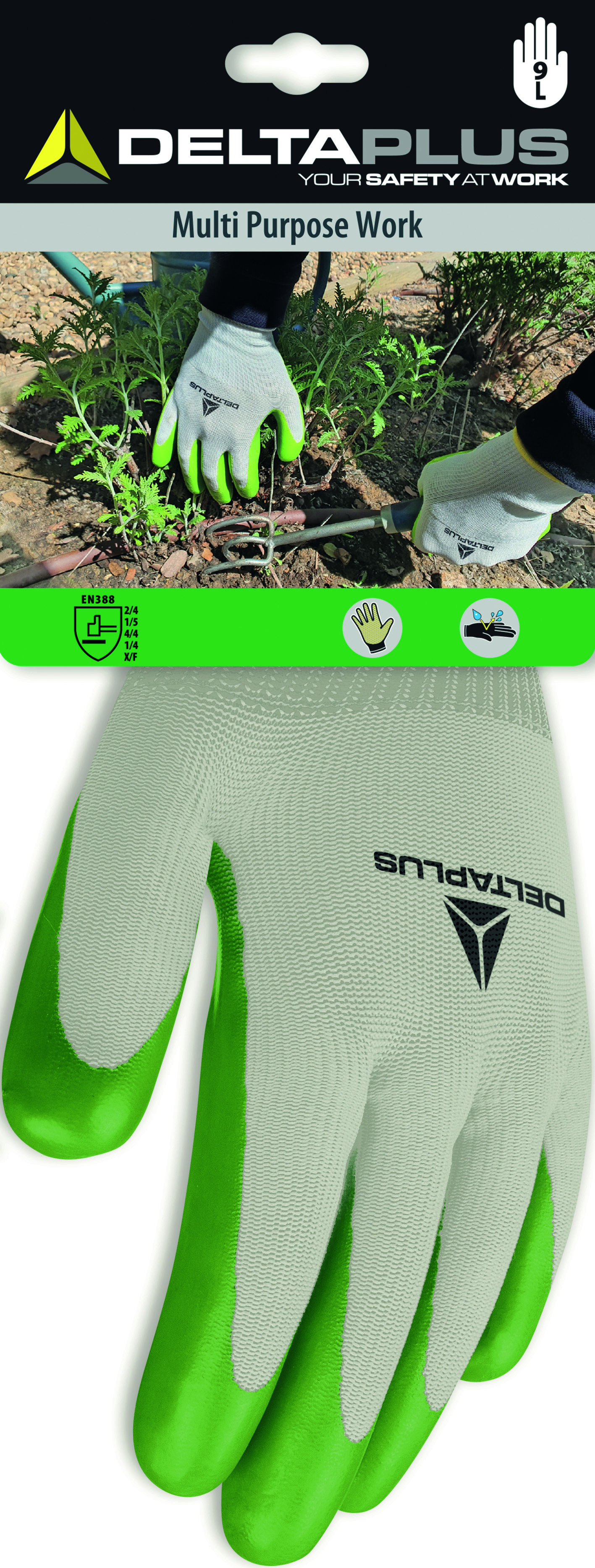 Gant tricot blanc/vert