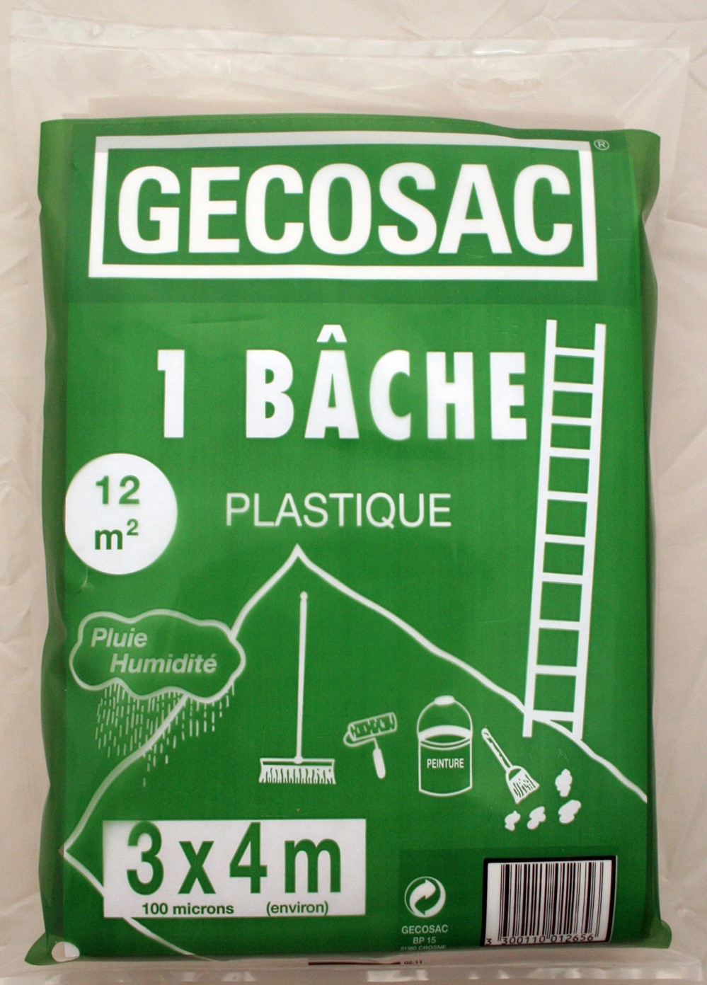 Bâche de protection polyéthylène translucide 3 x 4m