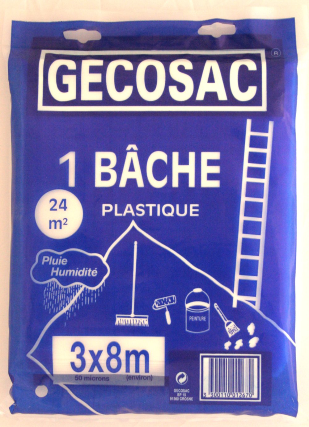 Bâche de protection polyéthylène translucide 3 x 8m
