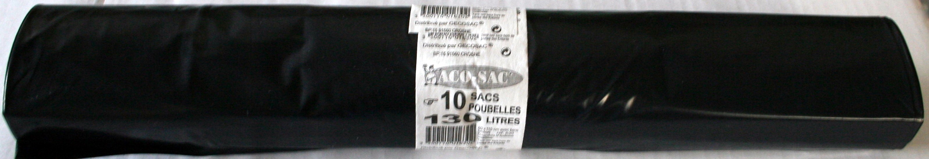 Rouleau de 10 sacs 130 L noirs