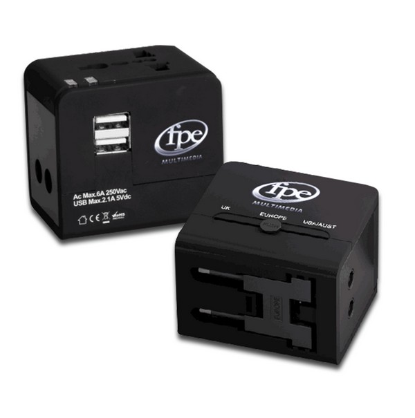 Adaptateur secteur de voyage avec 2usb