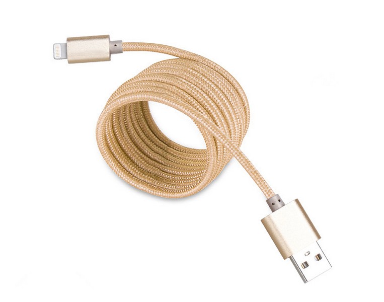 Cordon iphone lightning doré longueur 1m