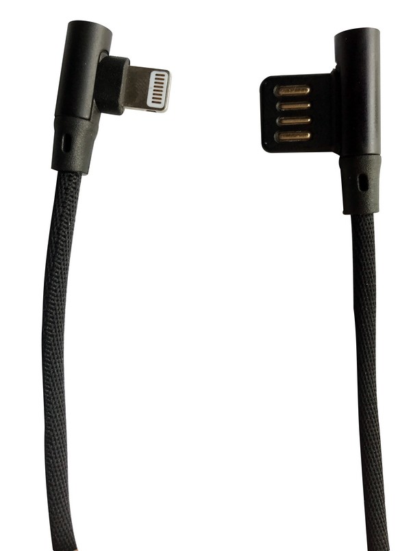 Cordon Lightning noire coudé - 1m - FPE