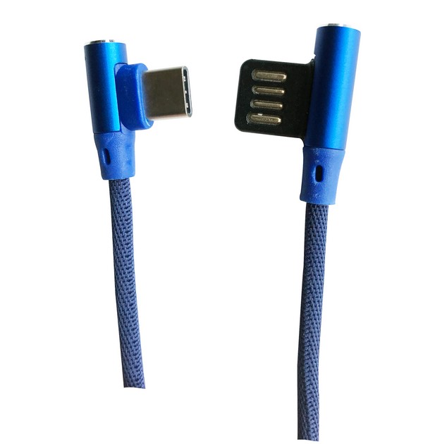 Cordon Type C bleu coudé 1m - FPE