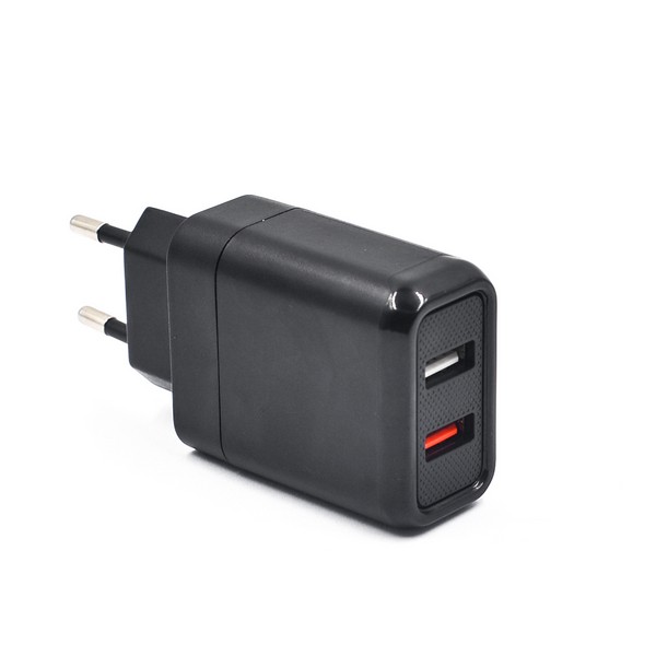 Chargeur rapide noire sur secteur avec 2xUSB - FPE