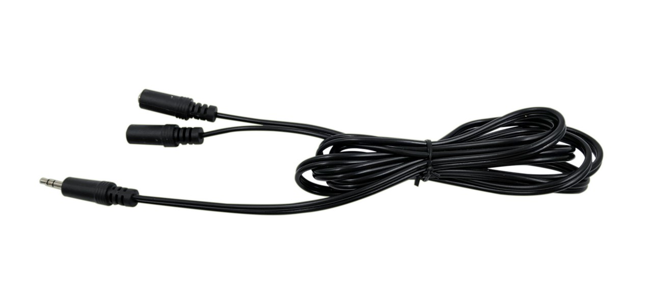 Cordon audio jack 3,5mm mâle/2 jack femelle 3,5mm - 1,8m - FPE