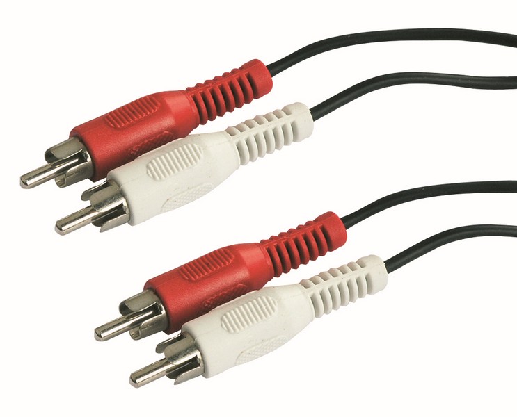 Cordon audio 2 RCA mâles/2 RCA mâles - 1,2m - FPE