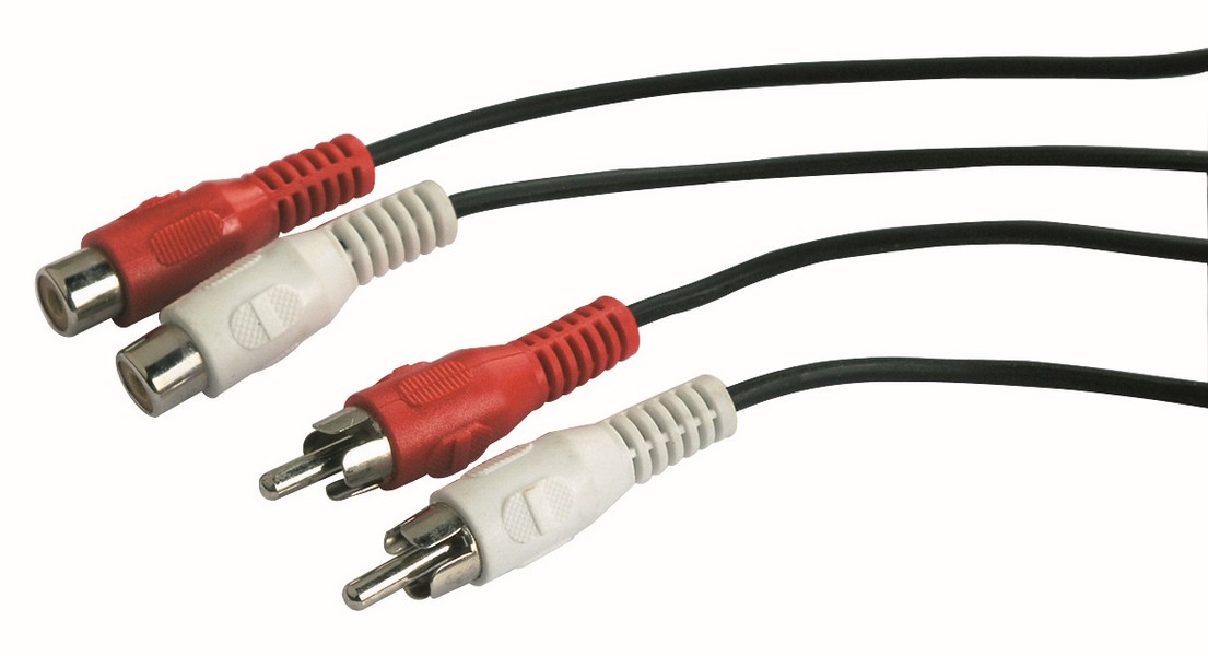 Cordon audio 2RCA mâle/2RCA femelle - 1,2m - FPE