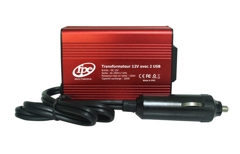 Convertisseur 12v 230v 150w allume cigare
