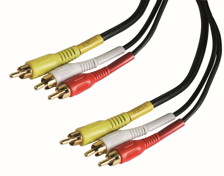 Cordon audio vidéo 3RCA mâles - 3m - FPE