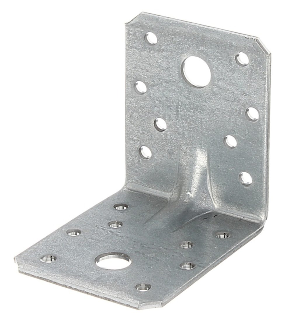 Équerre renforcée + nervure 55x70x2,5mm Ø5mm 16 trous - ALBERTS