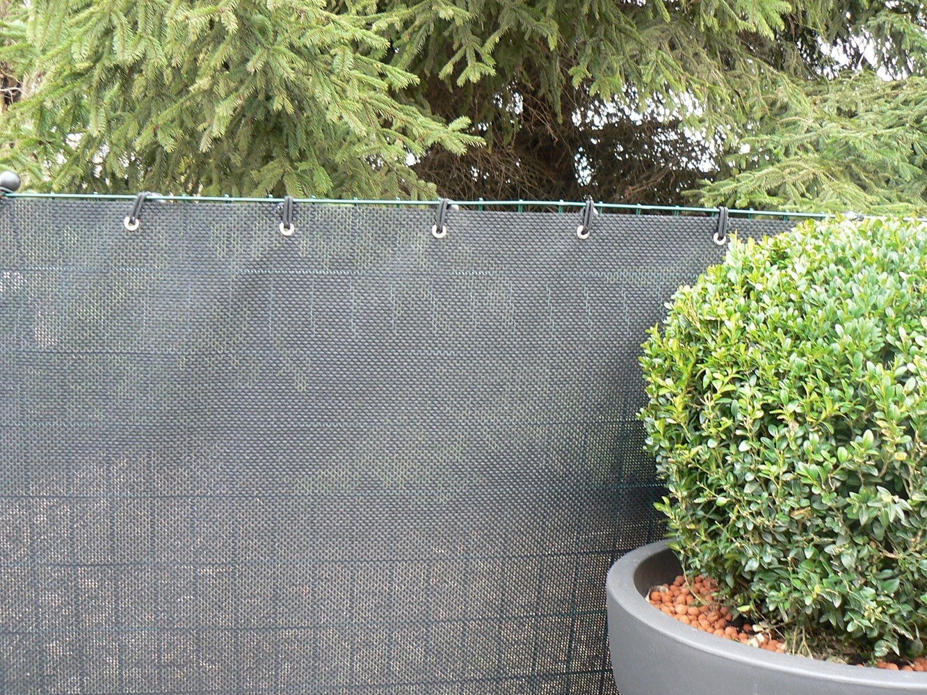 Brise vue en toile Occultant 95% 1x3m gris acier - IDEAL GARDEN