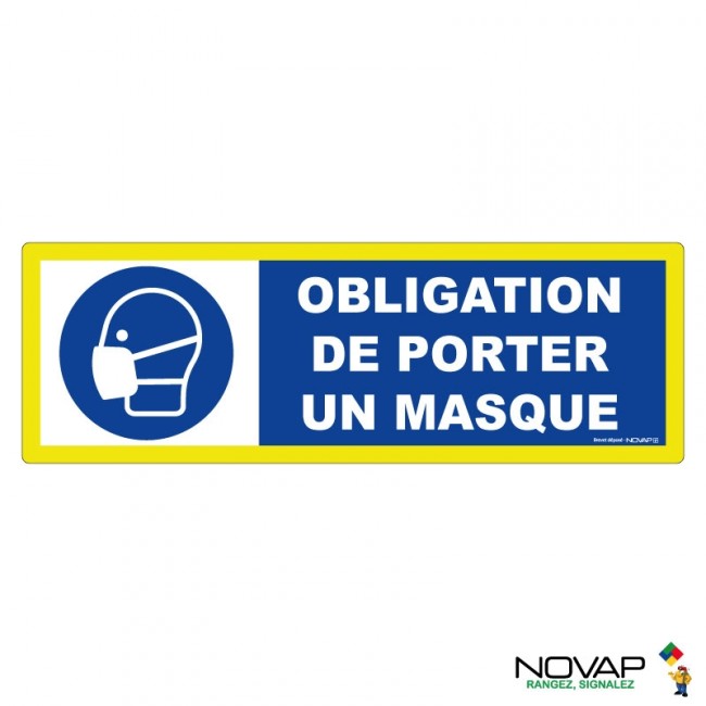 Panneau rigide Obligation de porter un masque 450x150