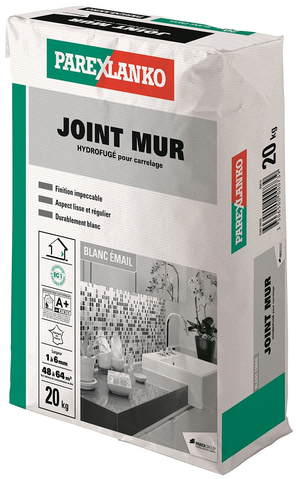 Joint de carrelage mur blanc email 20 kg - PAREXLANKO