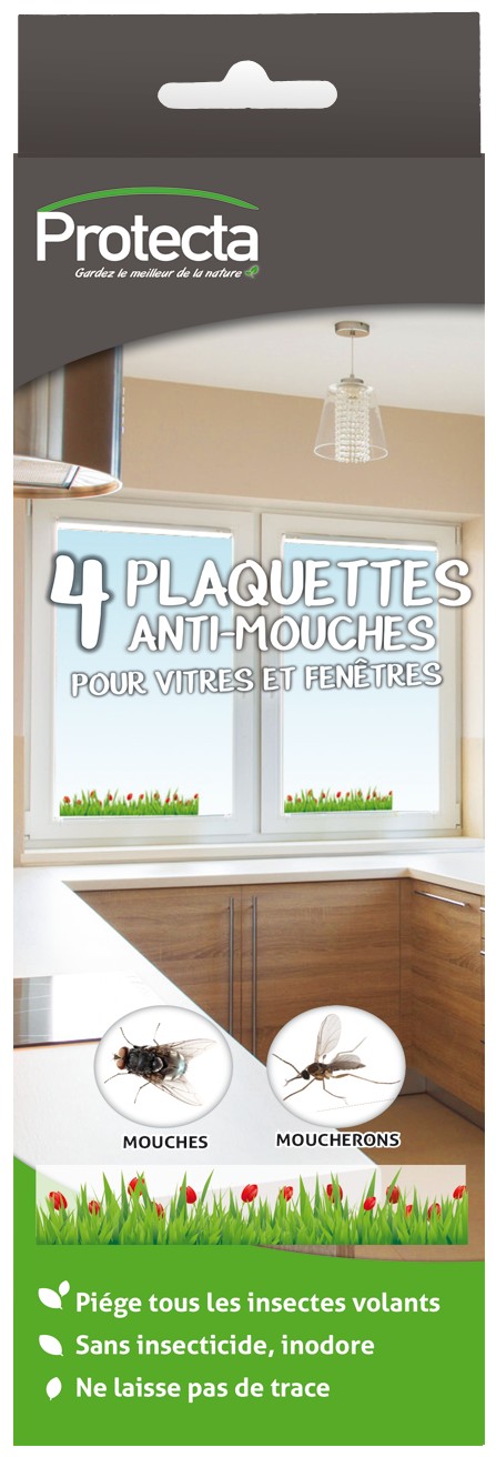 Plaquettes anti-mouches pour vitre x4 - PROTECTA