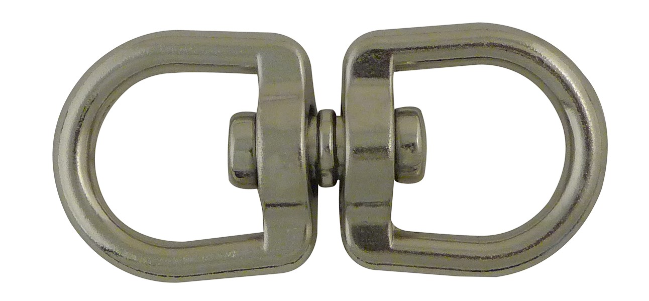 2 emerillons double Zamak nickele øœil 19mm