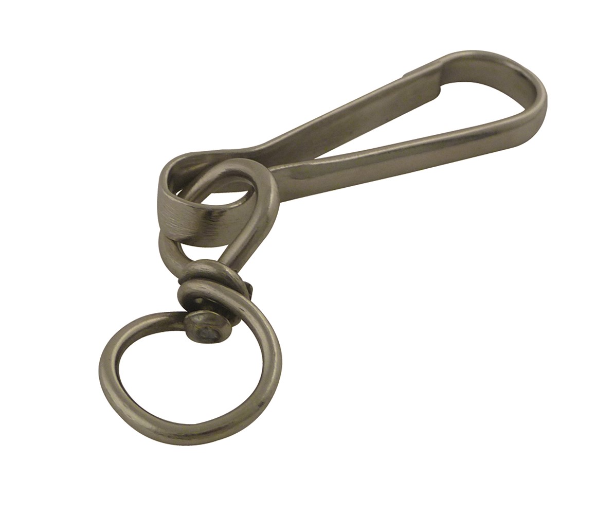 2 mousquetons simplex a touret acier nickele longueur :60mm