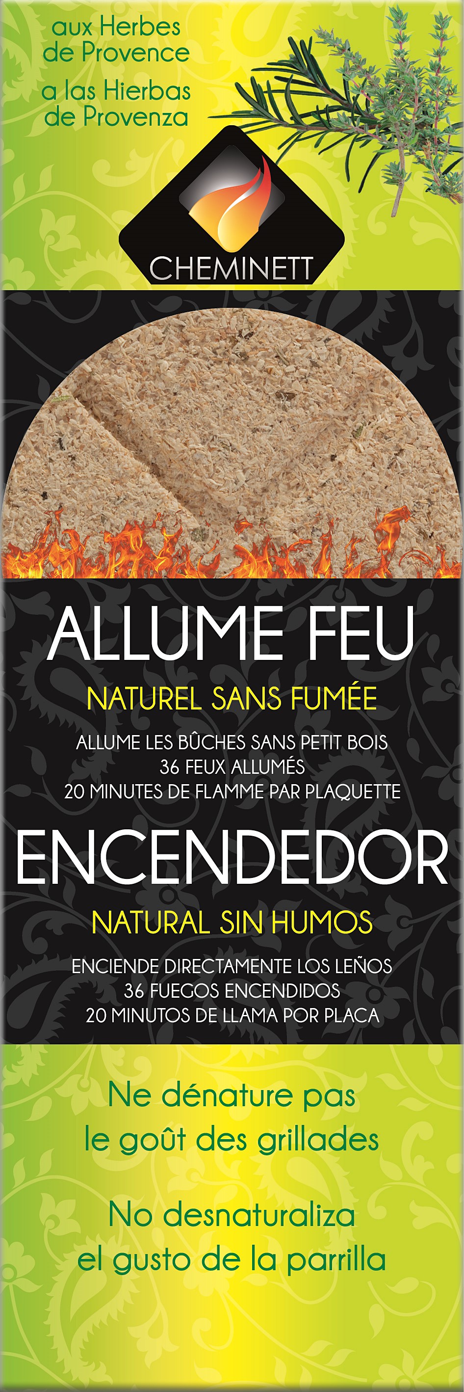 Allume-feu barbecue 9 plaquettes herbes de Provence