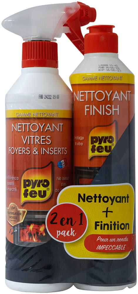 Nettoyant vitres foyers/inserts + nettoyant finish - PYROFEU