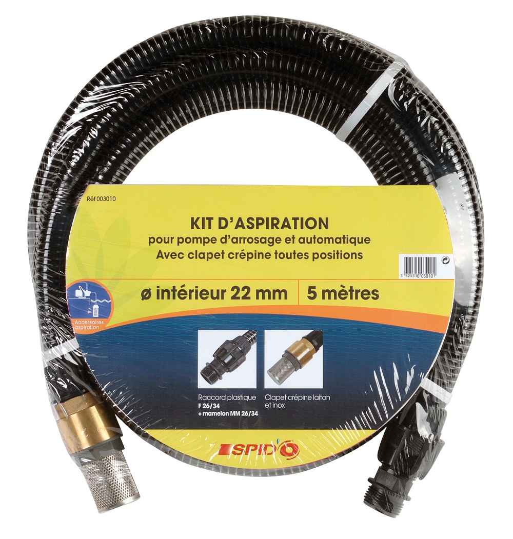 Kit d'aspiration laiton Ø22 mm 5 m - SPID'O