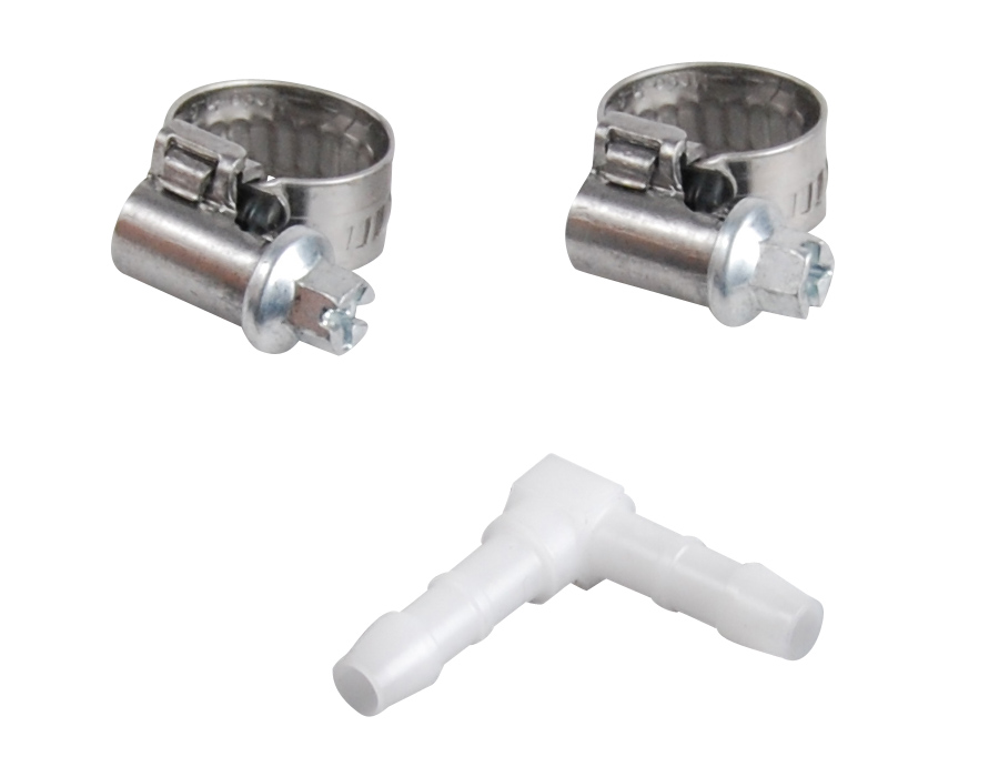 Coude plastique Ø4 mm + 2 colliers - SPID'O