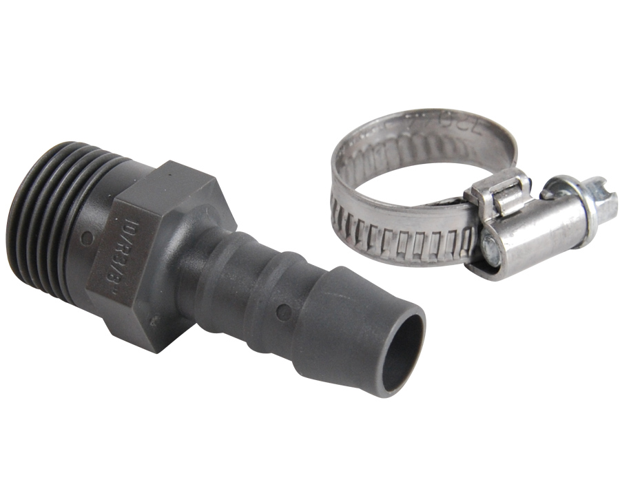 Raccord polyamide Ø10 mm 3/8'' + collier - SPID'O