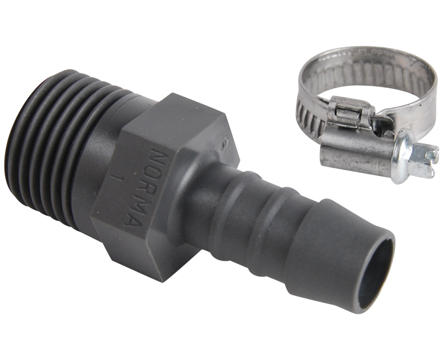 Raccord polyamide Ø12 mm 1/2'' + collier - SPID'O