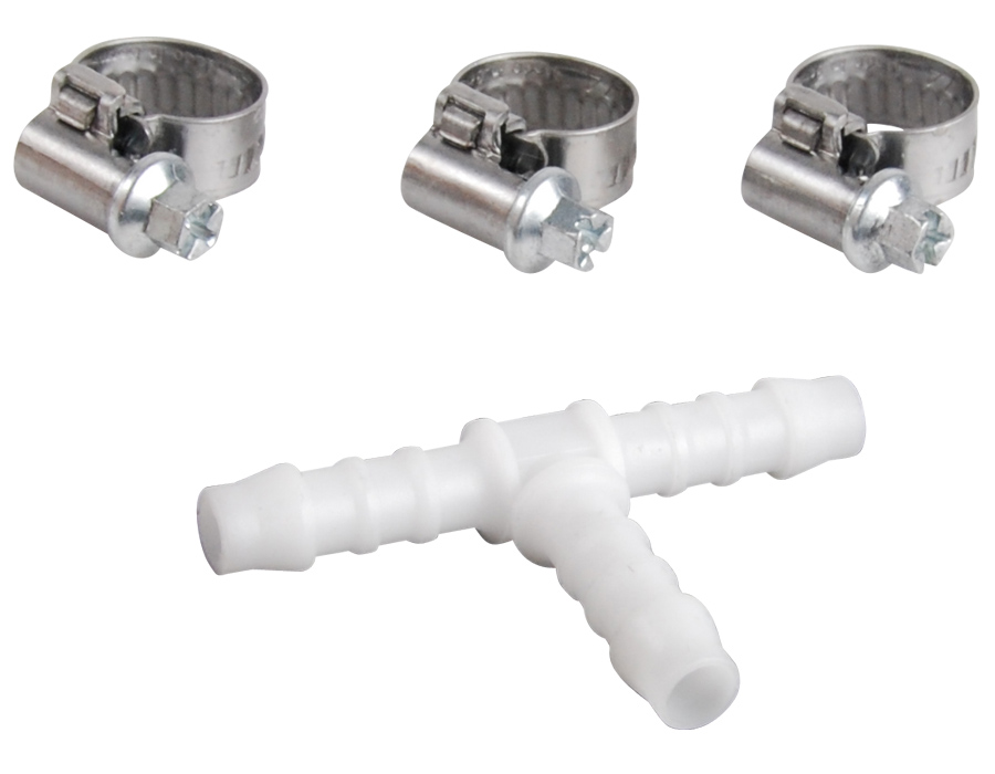 Té plastique Ø6 mm + 3 colliers - SPID'O