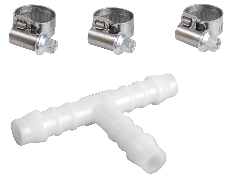 Té plastique Ø8 mm + 3 colliers - SPID'O