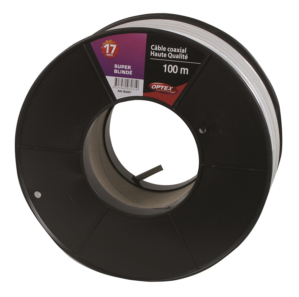 Câble coaxial blanc 17VATC 100m - OPTEX