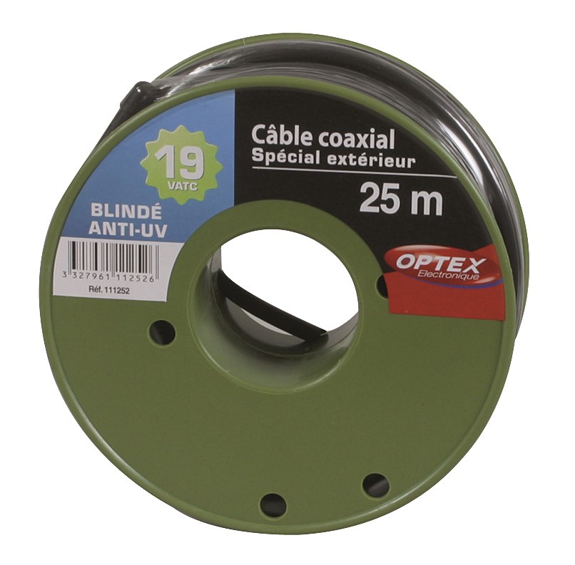 Câble coaxial noir 19VATC 25m - OPTEX