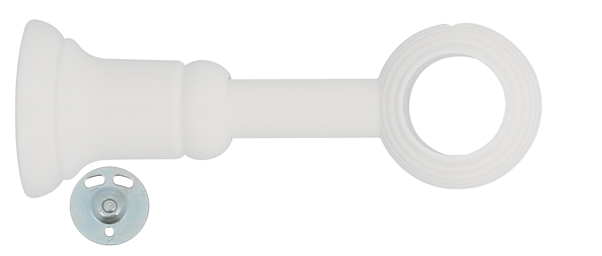 Support à oeil réglable platine métal bois classique ø 28mm laqué blanc - MOBOIS
