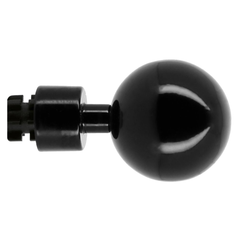 2 embouts Boule Noir Brillant métal Ø20mm 