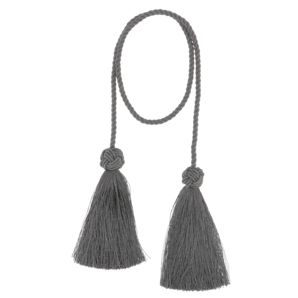 Embrasse pampille à nouer gris anthracite 96cm